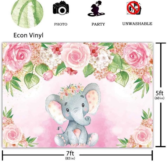 Elephant Theme Baby Shower Party Games & Backdrop Bundle - Picture 8 of 8